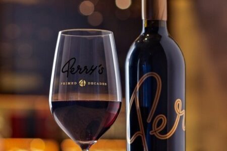 Perrys Reserve Big Red Blend for Perry’s Steakhouse & Grille Offers 40th Anniversary Commemorative Wine Glasses
