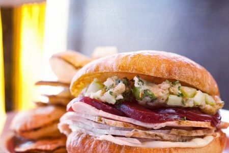RJ Grunts Thanksgiving On A Bun for November Burger of the Month at R.J. Grunts