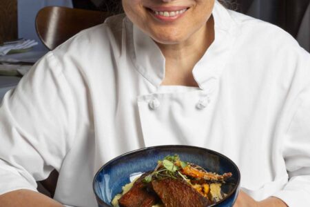 Sarah Stegner With Short Ribs Grant Kessler 3382 Edited 1 for Prairie Grass Cafe Hosts Pre Holiday Wine Tasting and Short Rib Dinner Sunday, December 3