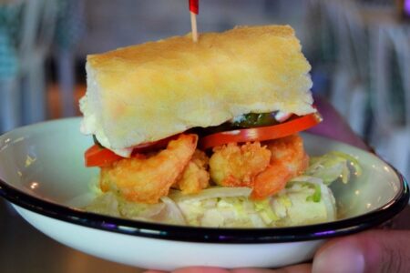 Shrimp Po Boy for Catch the March Madness Championship & Win Free Po Boys from Daisy's Po'Boy & Tavern