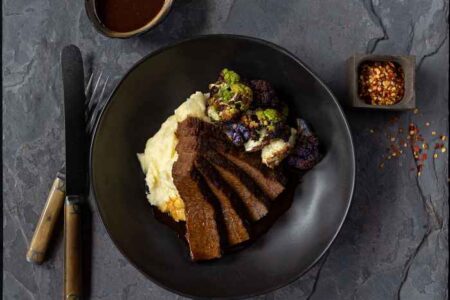 Slow Roasted Brisket Photo By Monica Kass Rogers for Passover To Go on April 22 with Prairie Grass Cafe’s Passover Dinner Package for Two