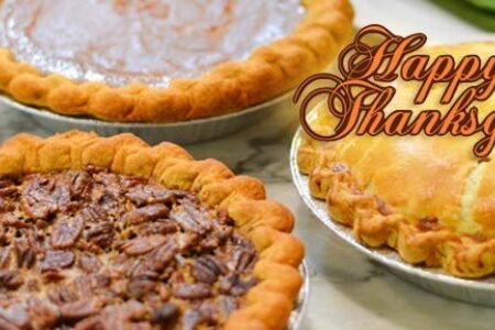 Thanksgiving Banner for Order Pies and other treats from Delightful Pastries for Thanksgiving by Nov. 23