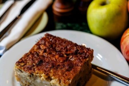 The Prairie Grass Cafe Apple Kugel for Prairie Grass Cafe Offers Passover Dinner Package for First Night of Holiday