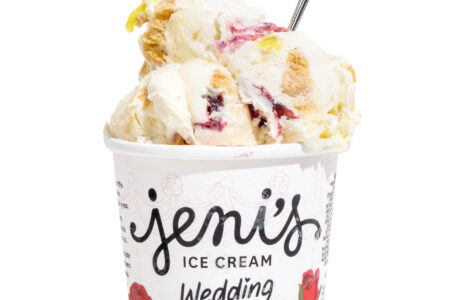 Wedding Cake Volcano Pint Ecomm White for Jeni’s New Wedding Cake Flavor Now Available at Chicagoland Scoop Shops