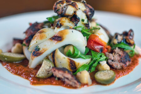 brass monkey calamari for 7 Course Mother's Day Special at Brass Monkey