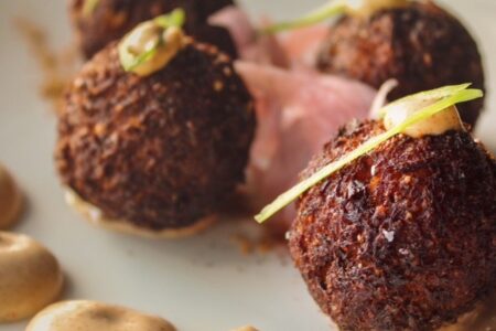 Corn And Crab Fritters for Reclaimed Bar and Restaurant Launching Vittles and Vinyl Dinner Series