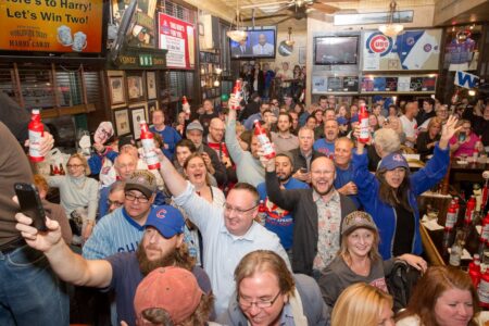 Fans Toasting Harry In Bar Orig for Harry Caray's Navy Pier Hosts 24th Annual Worldwide Toast to Harry Caray, May 12th
