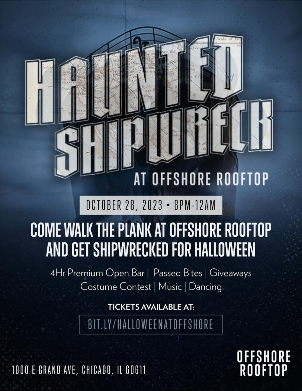 Flyer courtesy of Offshore Rooftop for Have a Spooktacular Halloween at Chicago's Favorite Haunts