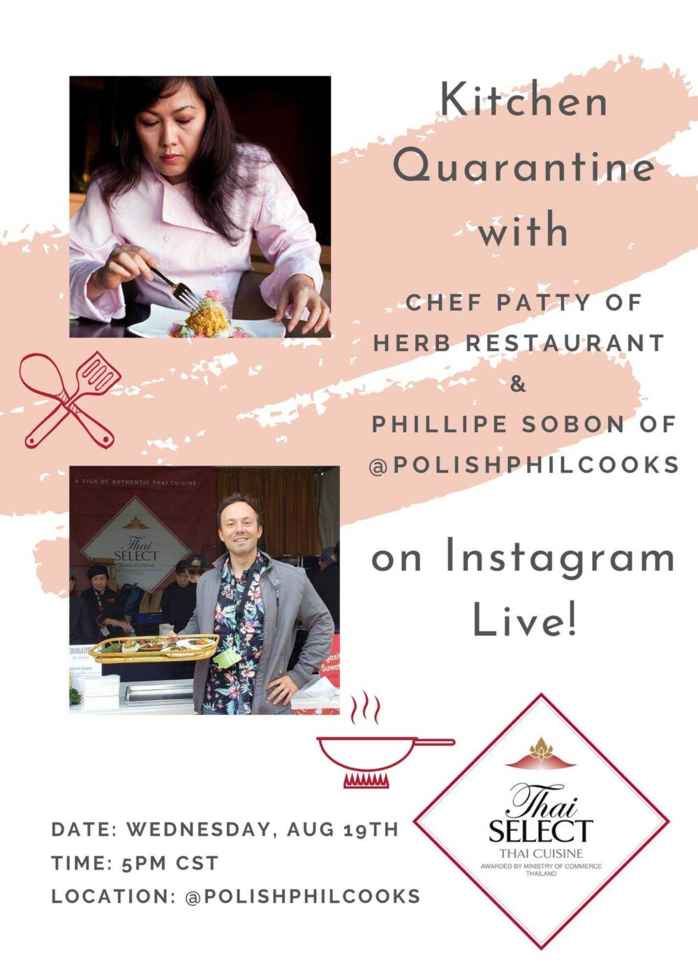 Image for IG Live Thai Cooking with Chef Patty of Herb Restaurant on August 19th