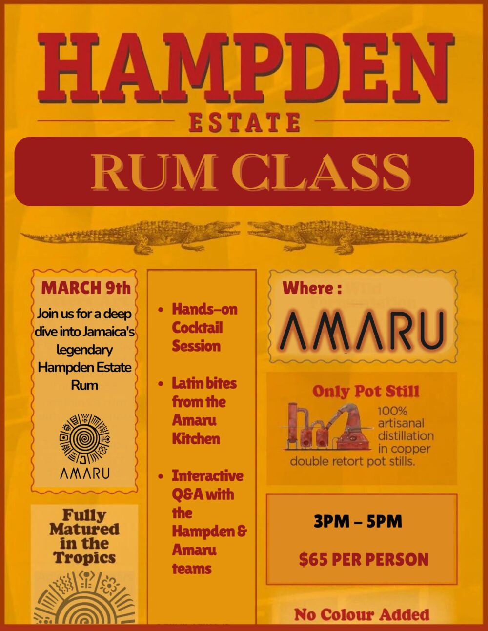 Amaru Rum Class for Amaru Announces Rum Class with Hampden Estate