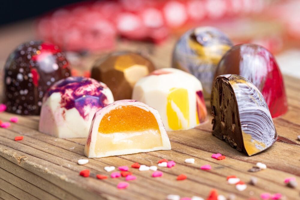 Get your bon bons in combos such as apricot yuzu and passion fruit rum (6 for $24/12 for $45) at PQM. (Photo courtesy of Yancu.co) for Valentine's Day Offerings from Chicago Restaurants