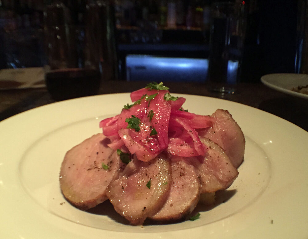 Roasted pork loin with corn pudding for Ada Street's Restaurant Week Menu Finds Inspiration in Famous Last Meals