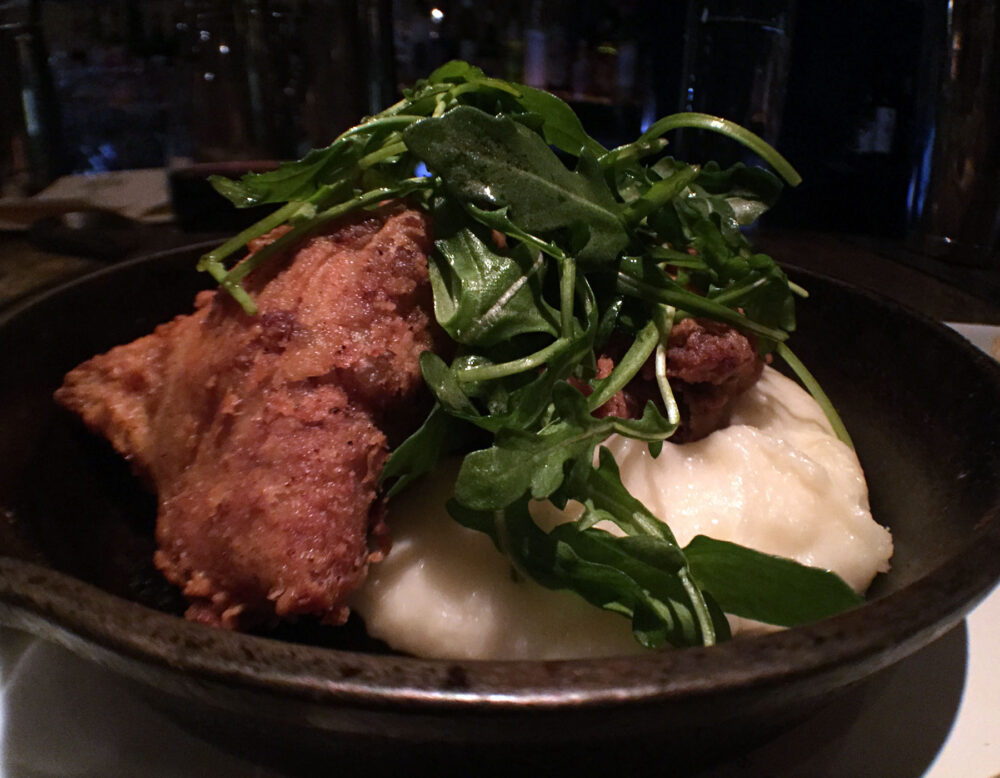 Fried chicken with mashed potatoes #yum for Ada Street's Restaurant Week Menu Finds Inspiration in Famous Last Meals
