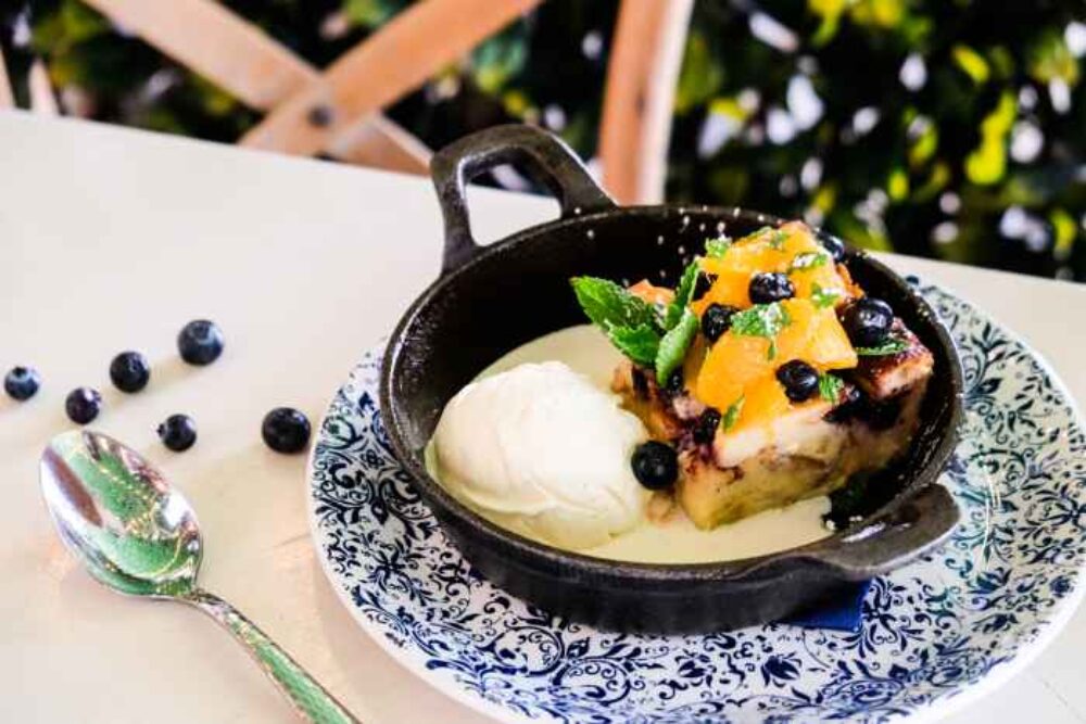 Blueberry Bread Pudding The Hampton Social for Black Out Wednesday and Black Friday Events and Eats in Chicago