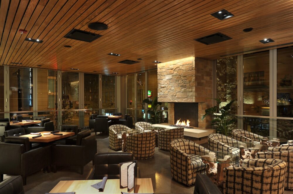 The second story lounge at Cantina Laredo. for Corzo Tequila Dinner at Cantina Laredo