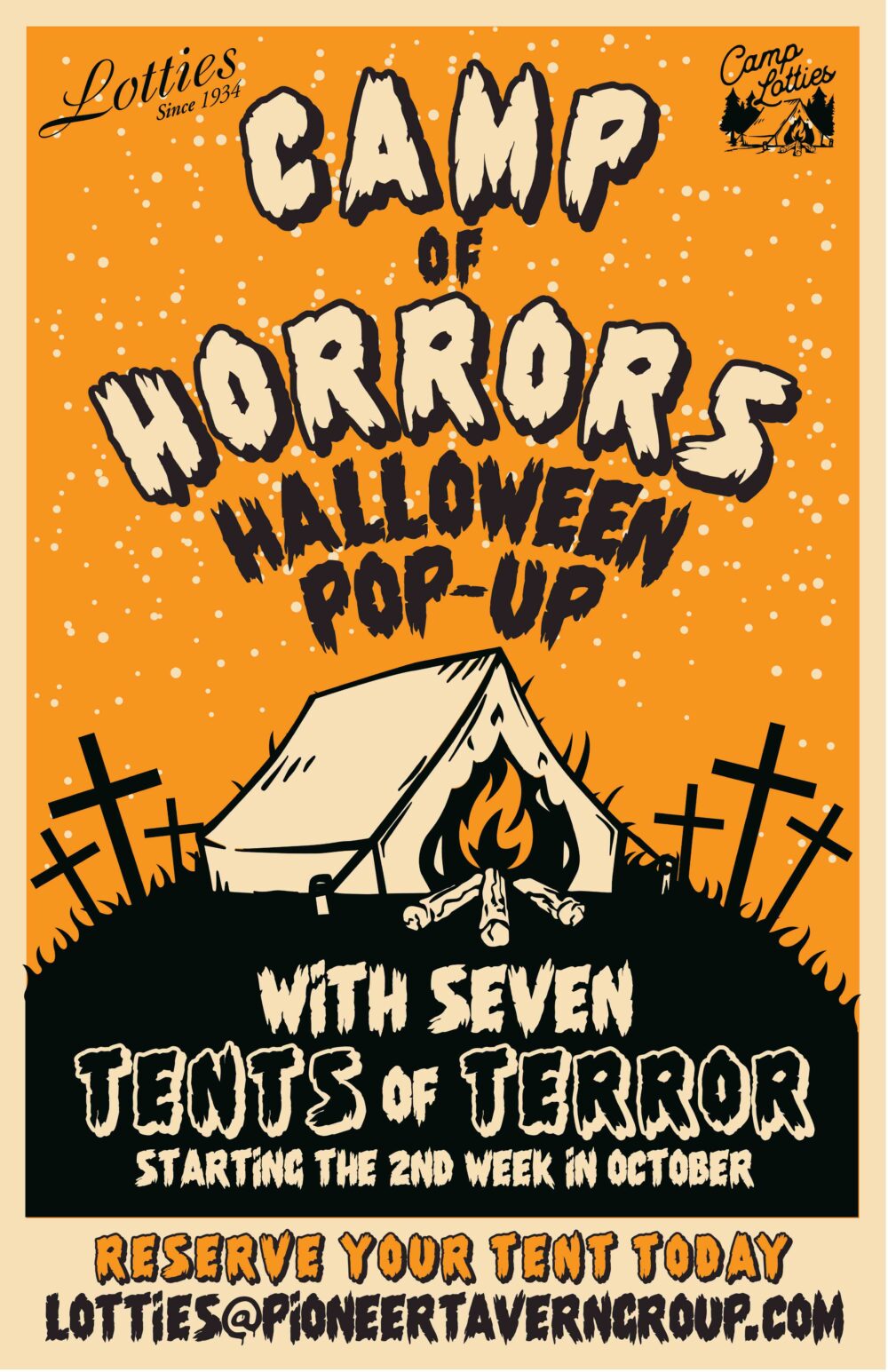 Flyer courtesy of Lottie's Pub for Halloween Parties & Events in Chicagoland