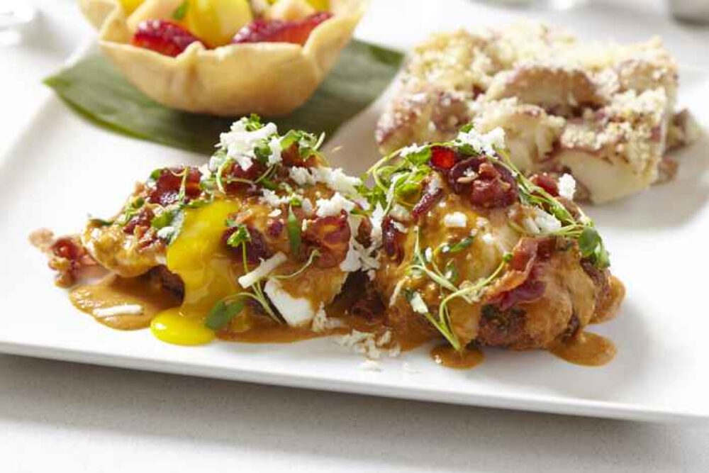 Crab Cake Benedict for New Year's Day Brunch at Cantina Laredo