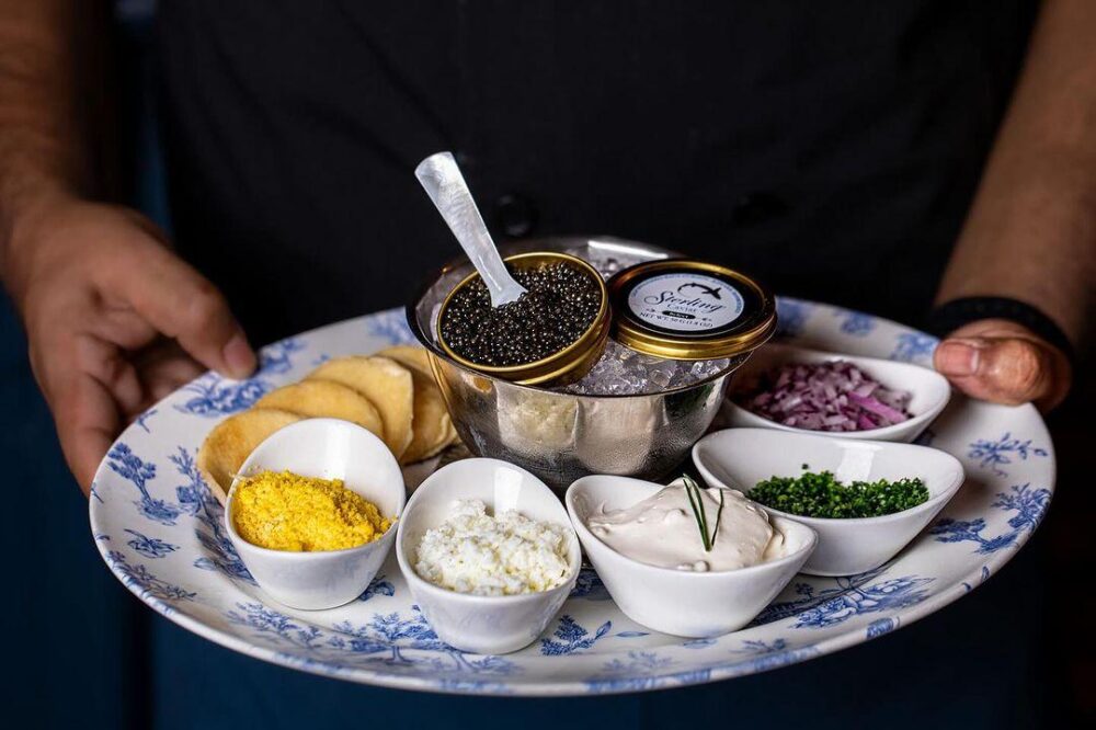 Caviar Service Gene Georgetti for Where to Treat Momma for Mother's Day 2024