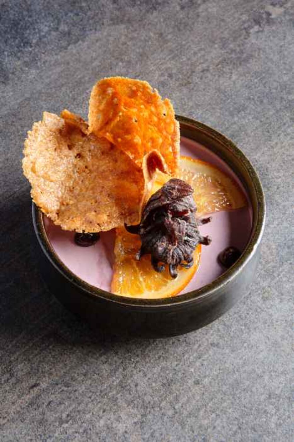 Cherry Panna Cotta from Executive Pastry Chef Caroline Kolaja, George Trois Group Photo credit: Tom Gavin