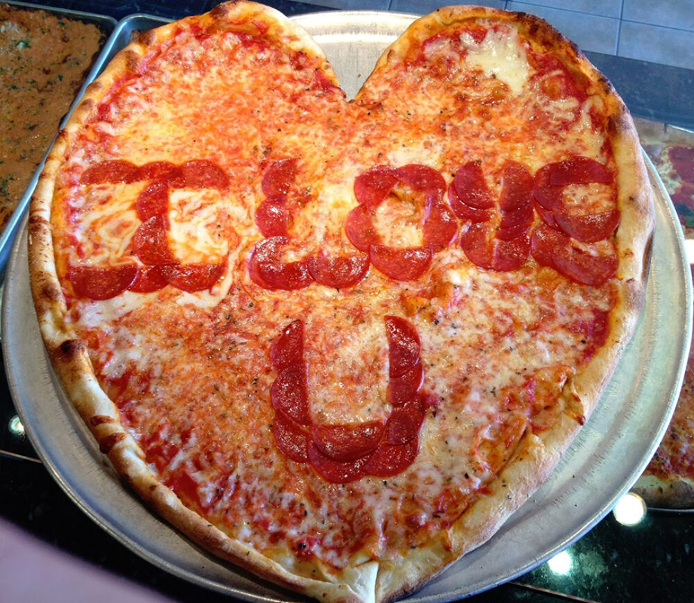 Freddies VDAY Pizza for Heart Shaped Pizza at Fabulous Freddies for Valentine's Day