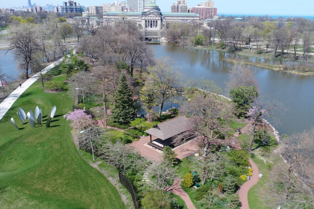 Garden Phoenix 2021 0000 2016 Garden Of The Phoenix And Skylanding Aerial Courtesey Of The Garden Of The Phoenix Founda for Chicago’s Japanese Restaurants Celebrate “The Garden of the Phoenix” in Jackson Park through Food