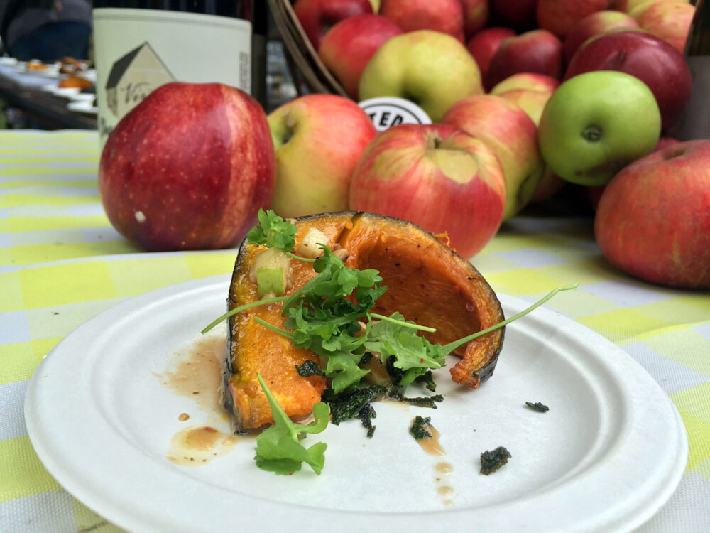 Grilled Kabocha Squash, Apples, and Walnut Salsa for Taste Talks All Star BBQ Brings Heavy Hitters to Palmer Square