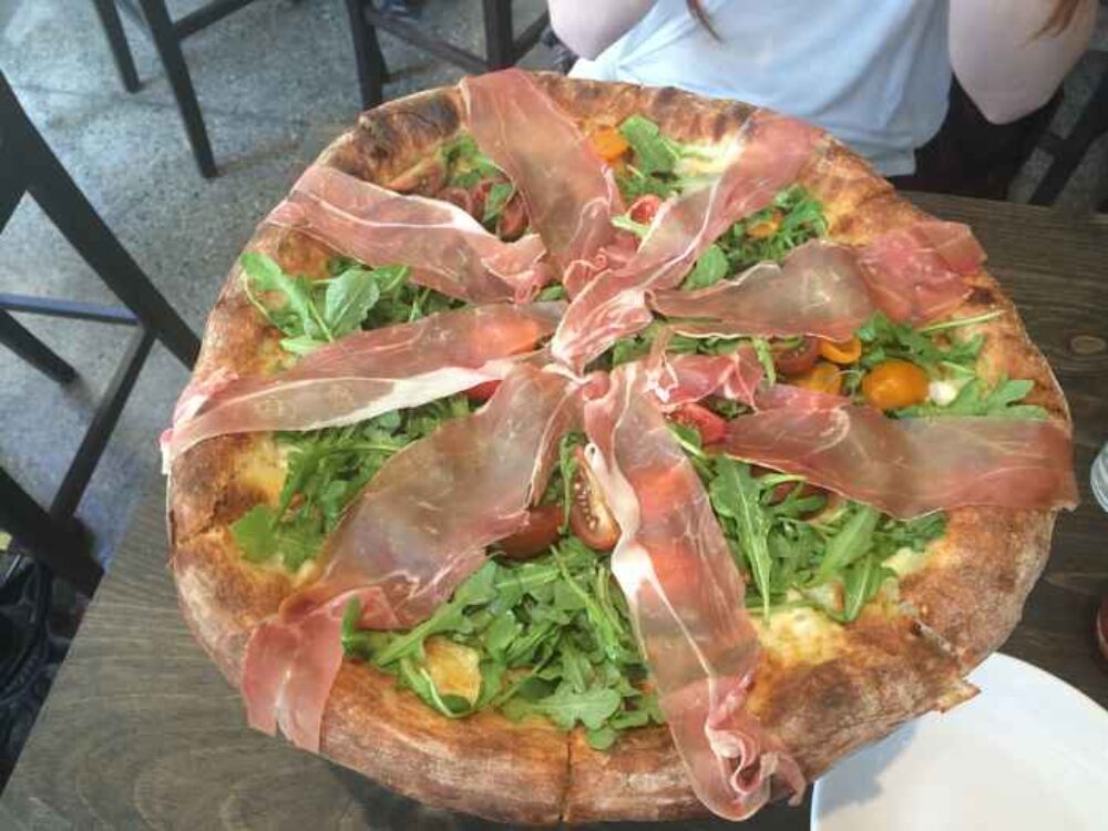 Proscuitto and Arugula Pizza for Robert's Pizza Company Now Open in Streeterville