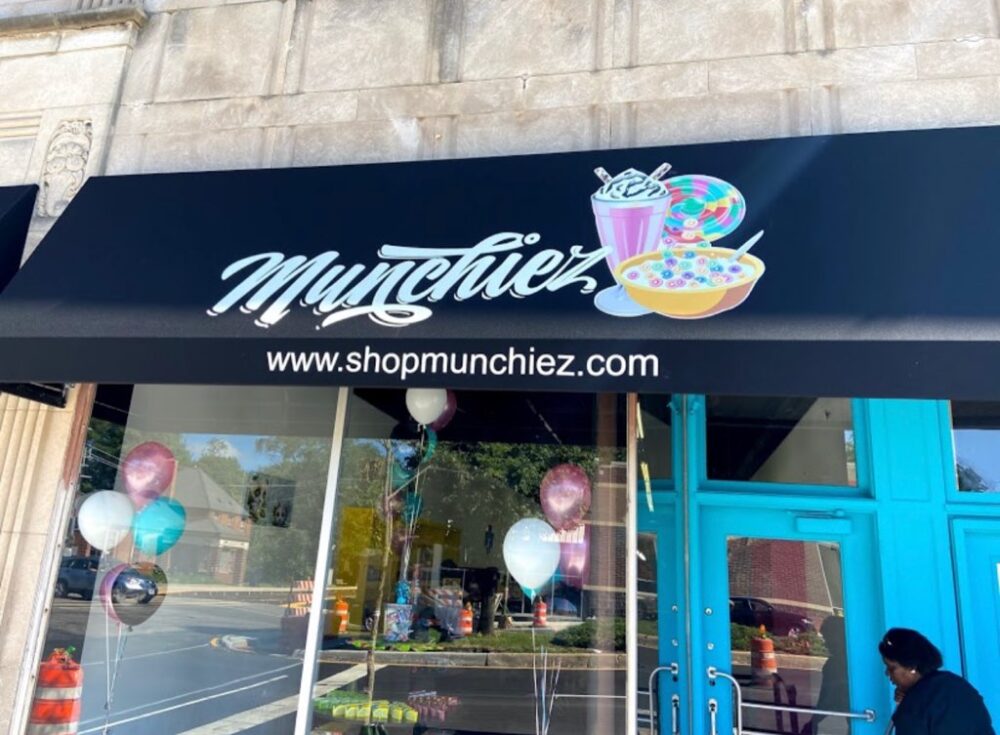 The Munchiez storefront in Beverly (Photo courtesy of Gracie Meier, Photographer ) for CFM Asks: Qiana Allen, Owner of ‘Munchiez’, a Novelty Candy Shop and Cereal Bar in Beverly