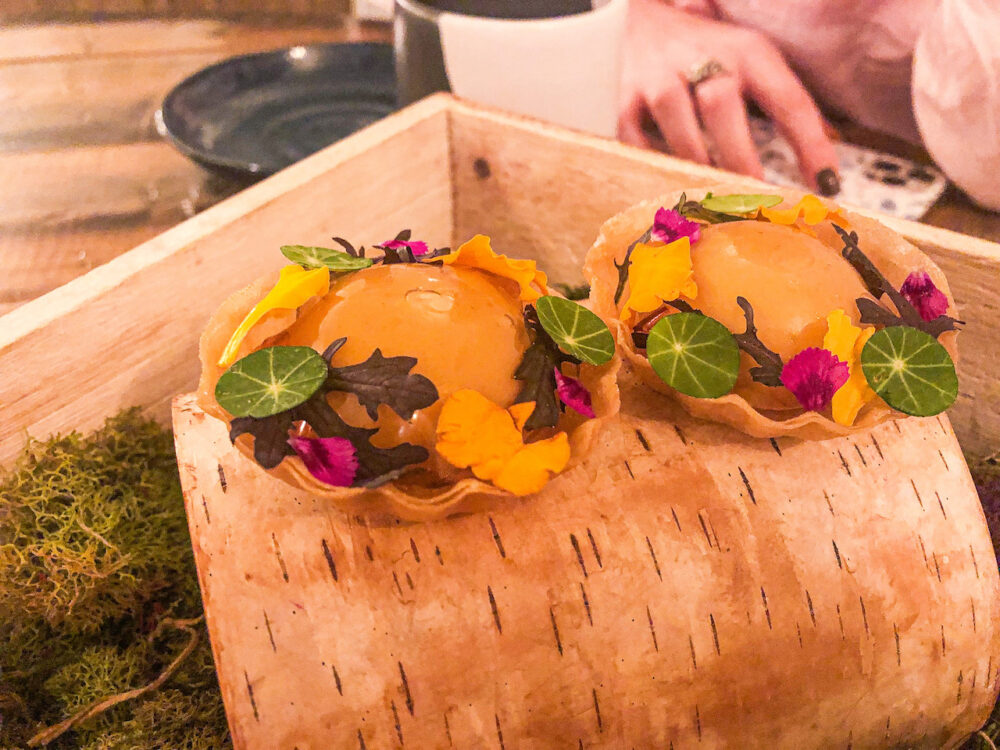 Foie Gras Tartlet for Foraged Fall Flavors at Elizabeth Restaurant, the Michelin Starred Standard in the Heart of Lincoln Square
