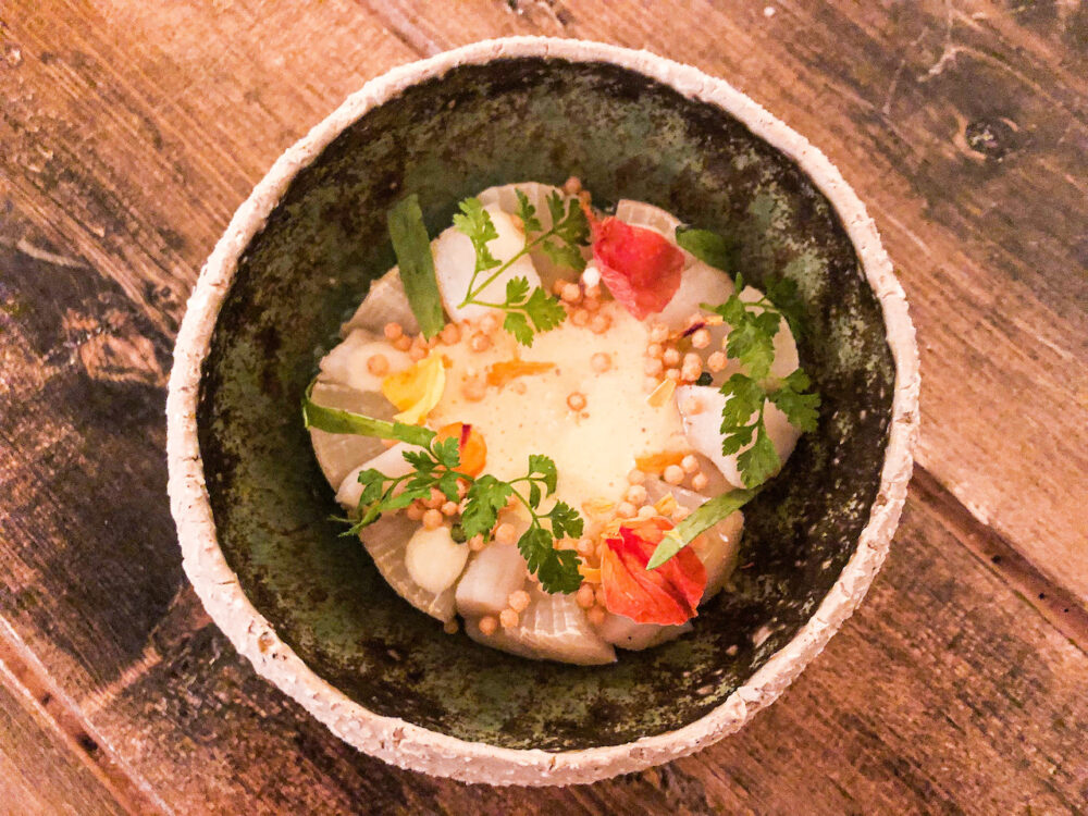 Day Boat Scallop for Foraged Fall Flavors at Elizabeth Restaurant, the Michelin Starred Standard in the Heart of Lincoln Square