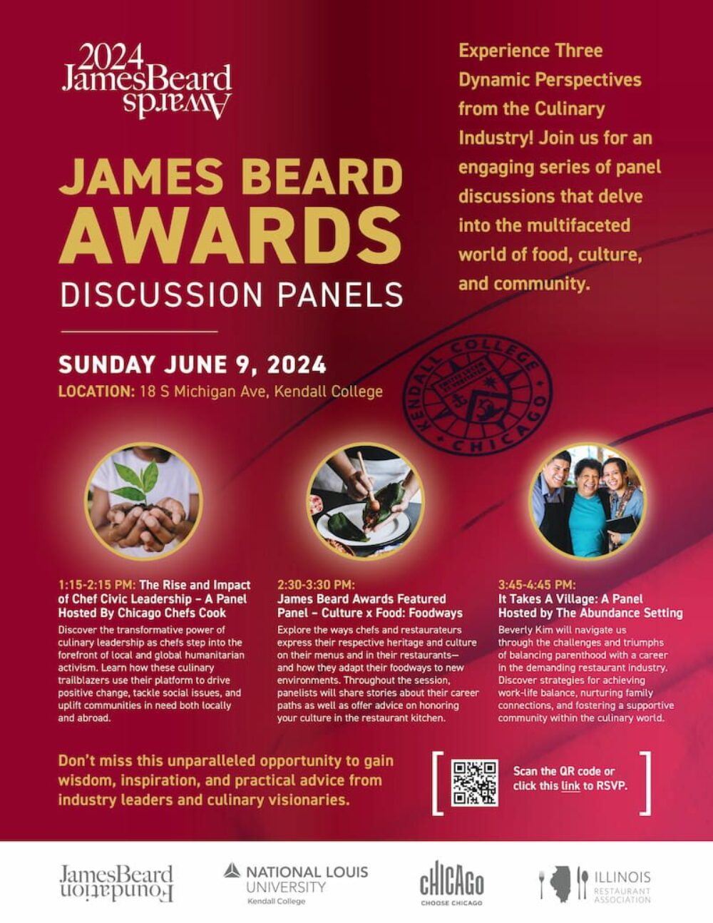 Kendall Jbf Save The Date Flyer 2024 V5 Resized for Chicago Welcomes the 2024 James Beard Awards with Ancillary Celebrations