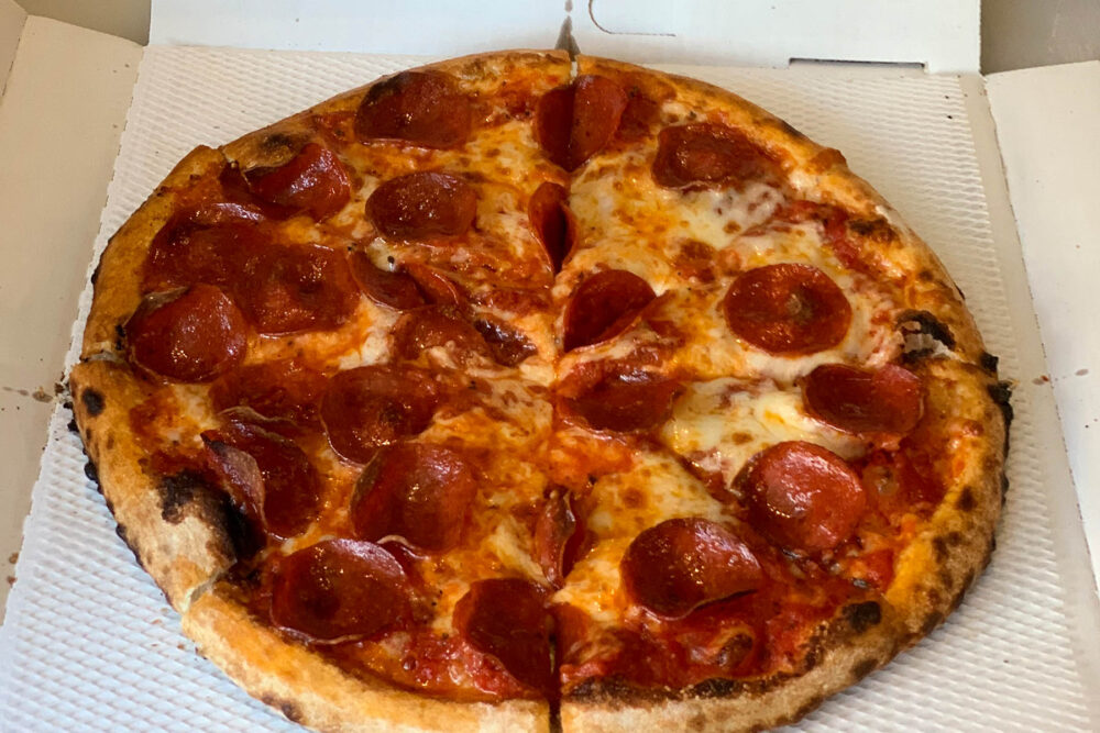 Pepperoni Pizza: Red sauce, mozzarella, pepperoni for CFM Asks: Mike Waicekauskas, Owner of Knead Great Pizza