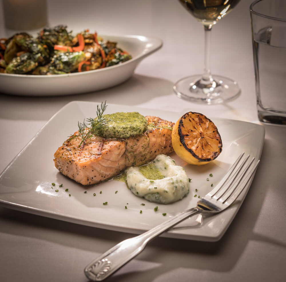 Grilled Salmon with Lemon Dill Butter