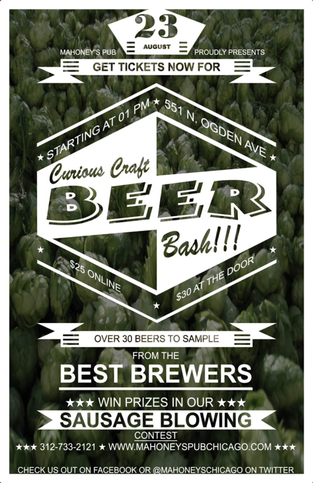 MH BeerBash 2015 WEB for Curious Craft Beer Bash at Mahoney's on Sunday, 8/23