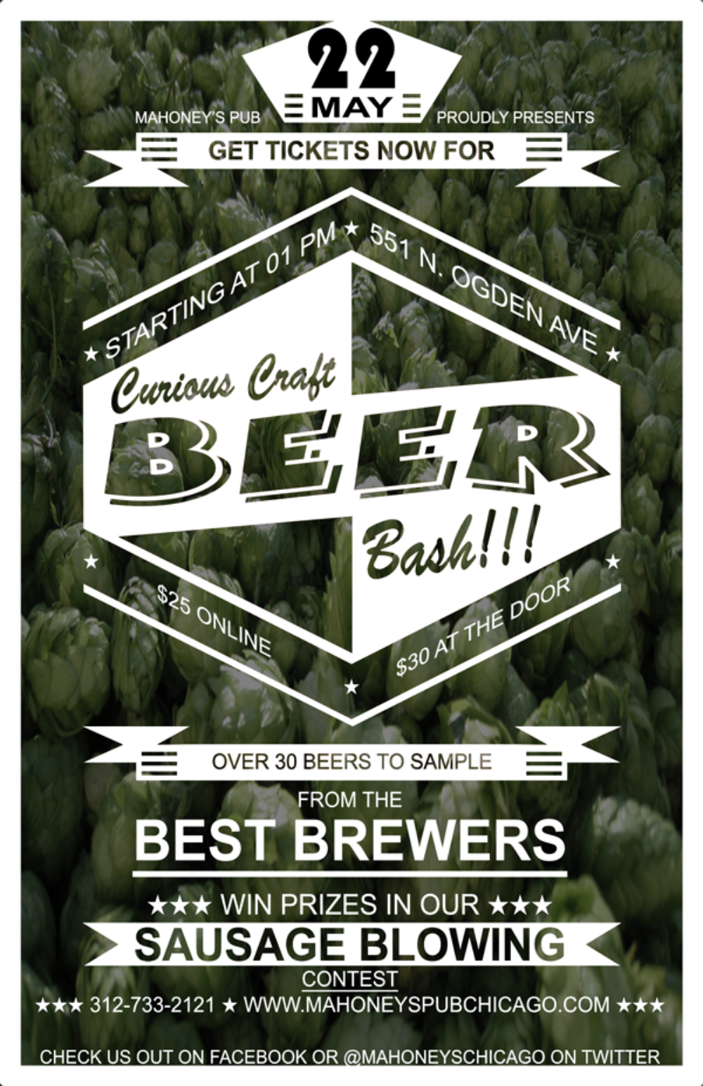 MH BeerBash 2016 WEB for Curious Craft Beer Bash Coming Back to Mahoney's During Chicago Craft Beer Week