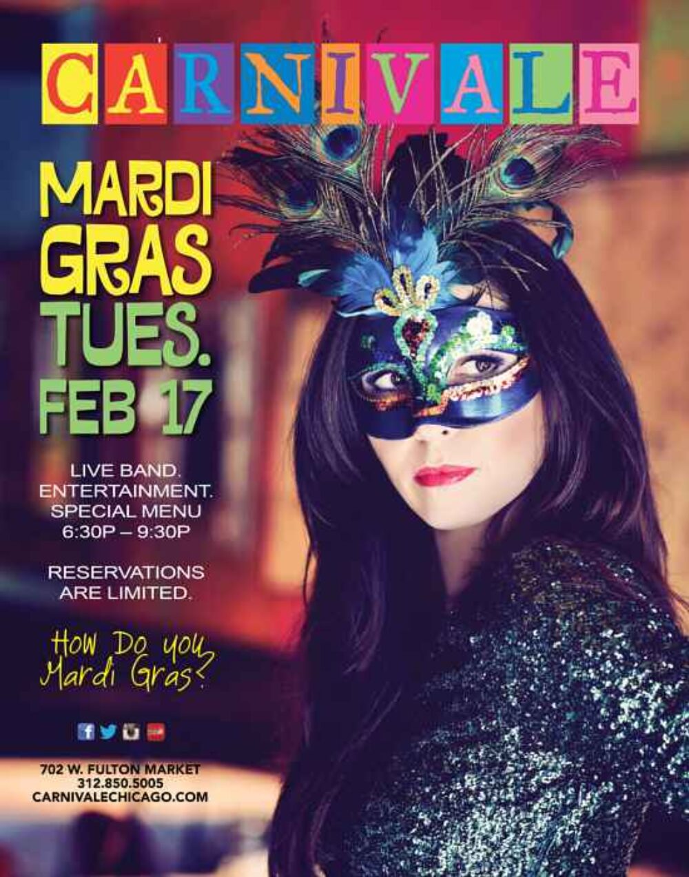 MardiGras for Carnivale to Revel in Mardi Gras Holiday with Exuberant Entertainment and Special Menu Items