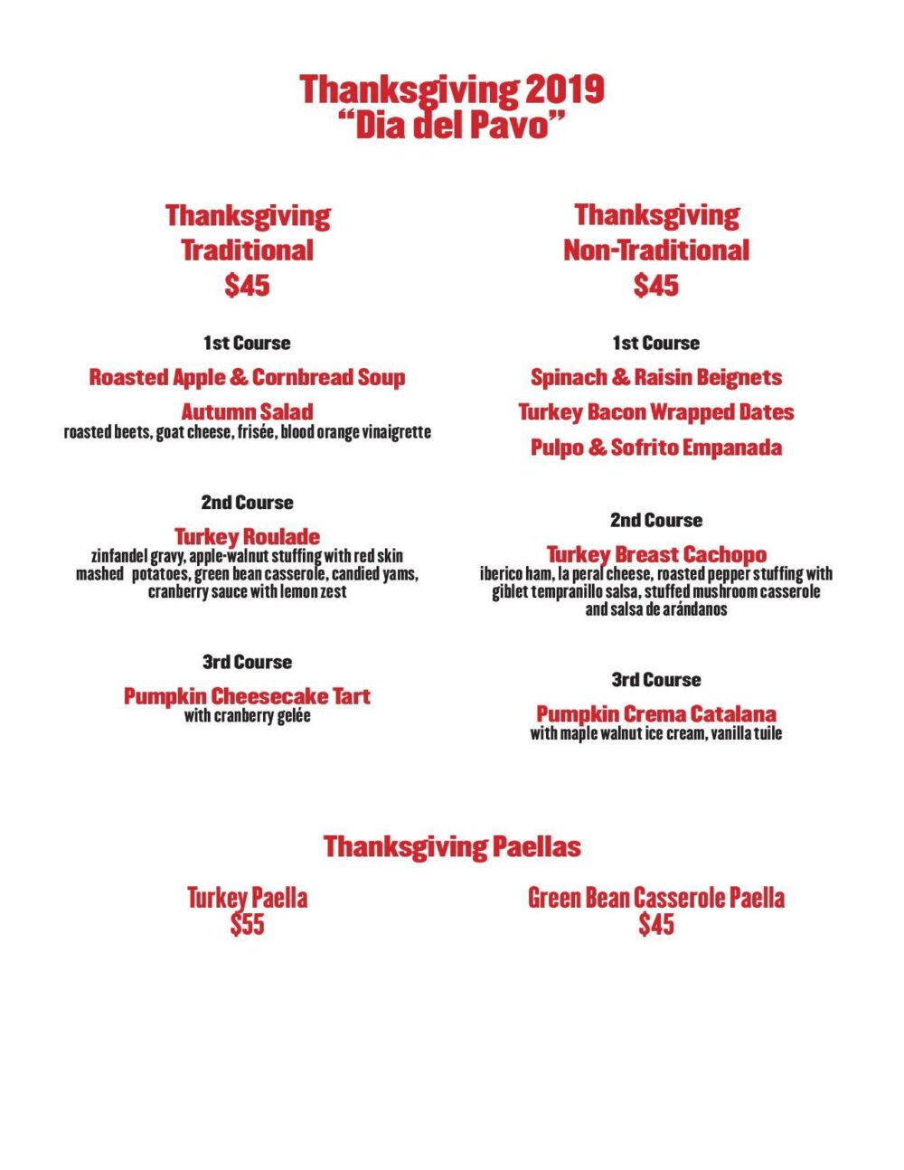 Mercat Chicago Spanish Thanksgiving 2019 Page 001 for Dia Del Pavo at Mercat a la Planxa