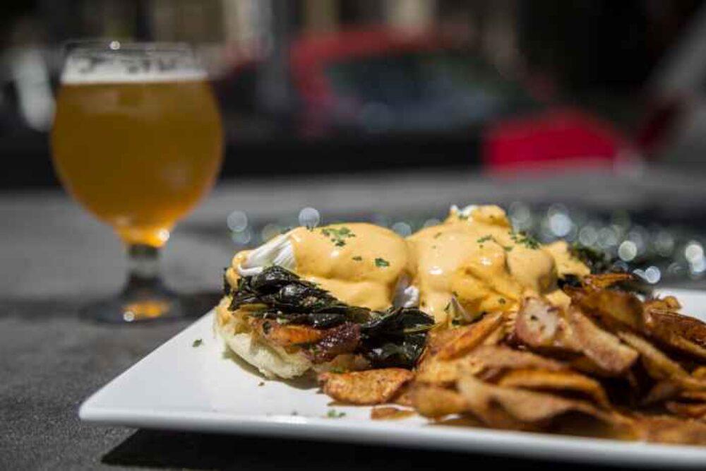 Pork Belly Benedict for Father's Day Brunch at KICK