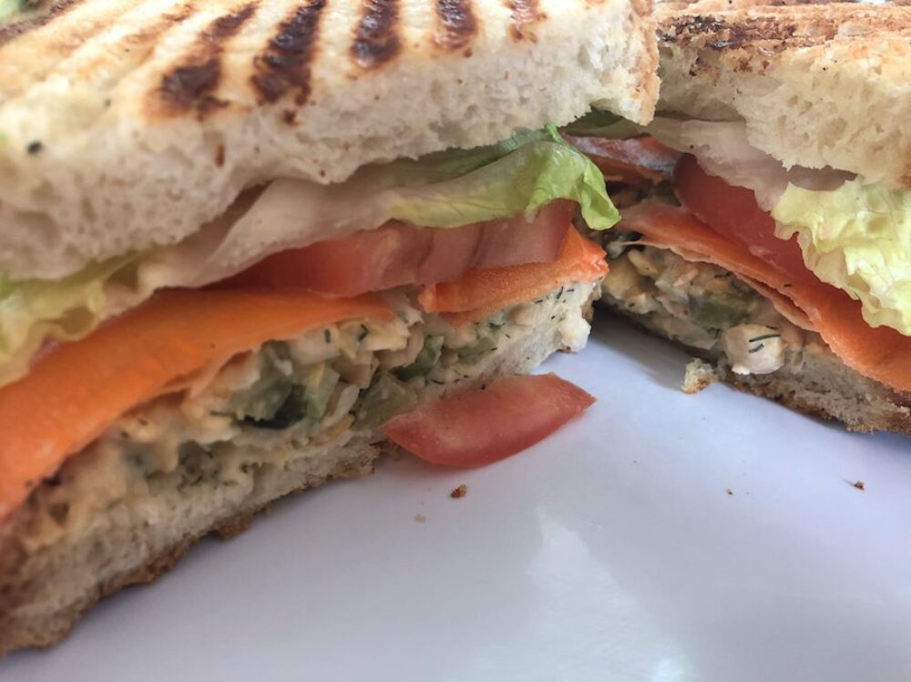 Chickpea Salad Sandwich for Find Your Balance in Mind, Stomach and Soul at Nature Yoga Sanctuary Café in Oak Park