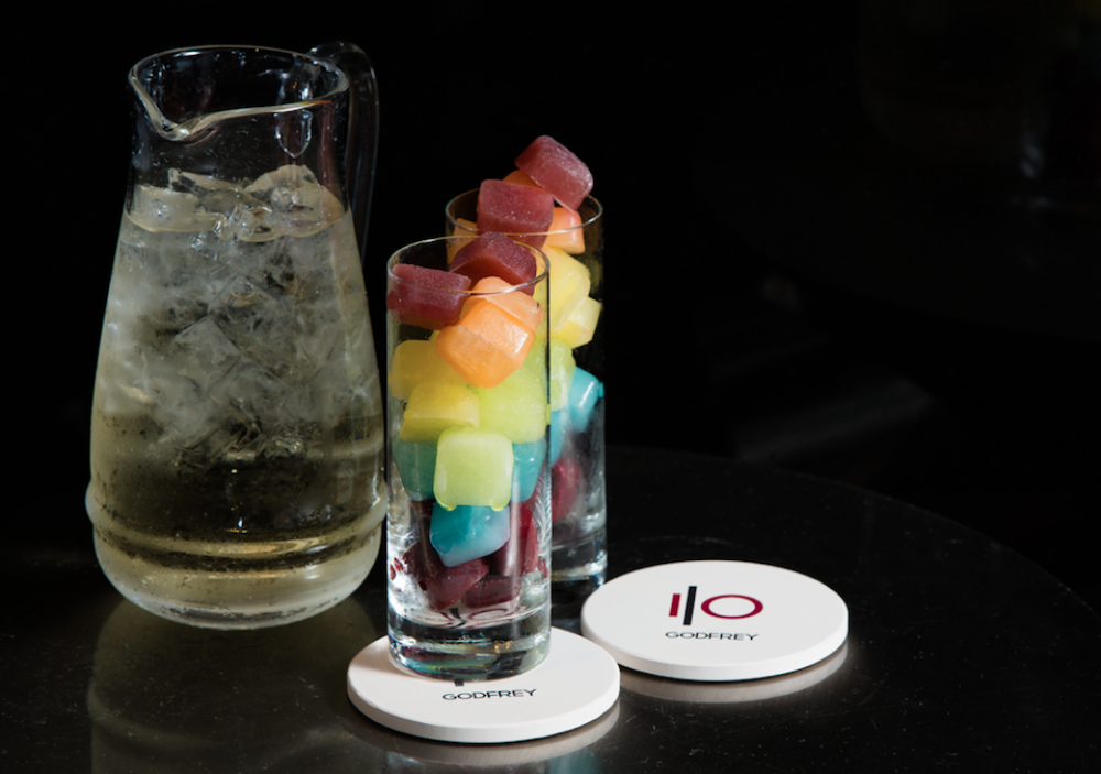 The Rainbow Sangria is made with frozen fruit granita, Van Gogh melon vodka, and a splash of Caposaldo Moscato. (Photo courtesy of I|O Godfrey) for Where to Celebrate June Pride Month in Chicago