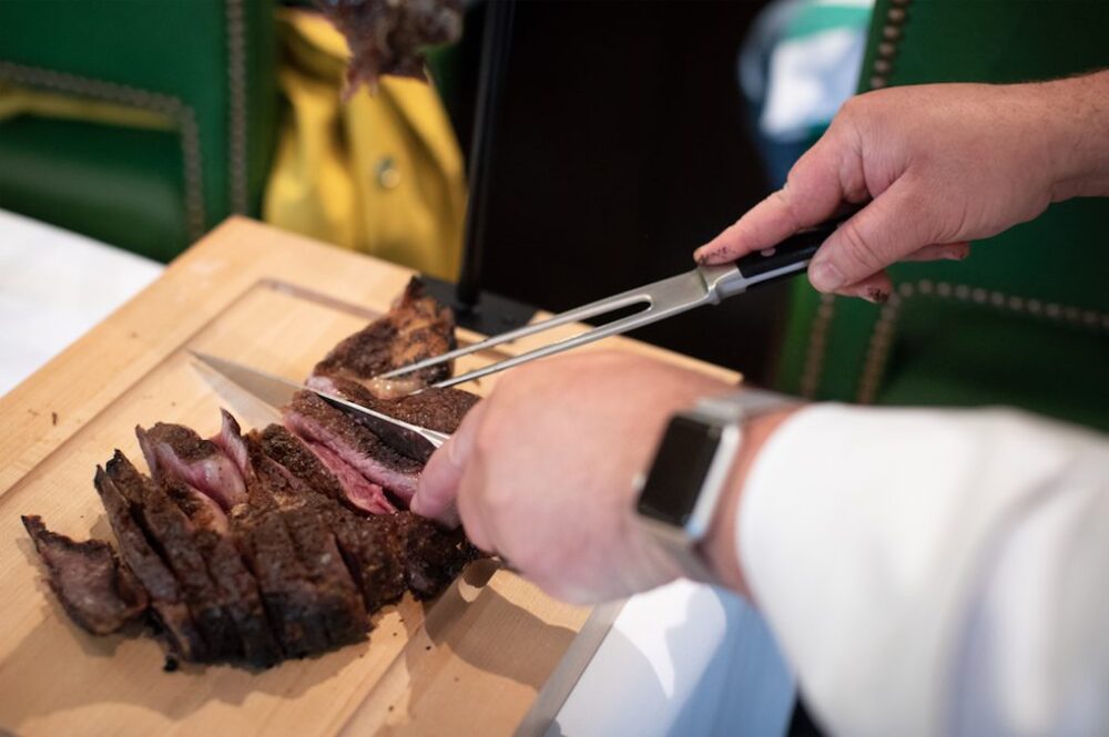 For those that want to give the grill master a break this year with a steakhouse experience, let Smith & Wollensky Chicago prepare the cut of beef to celebrate with their centerpiece Snake River Farms Swinging Tomahawk Ribeye. (Photo courtesy of Smith & Wollensky) for Father's Day Dining, Gifts & Specials in Chicagoland