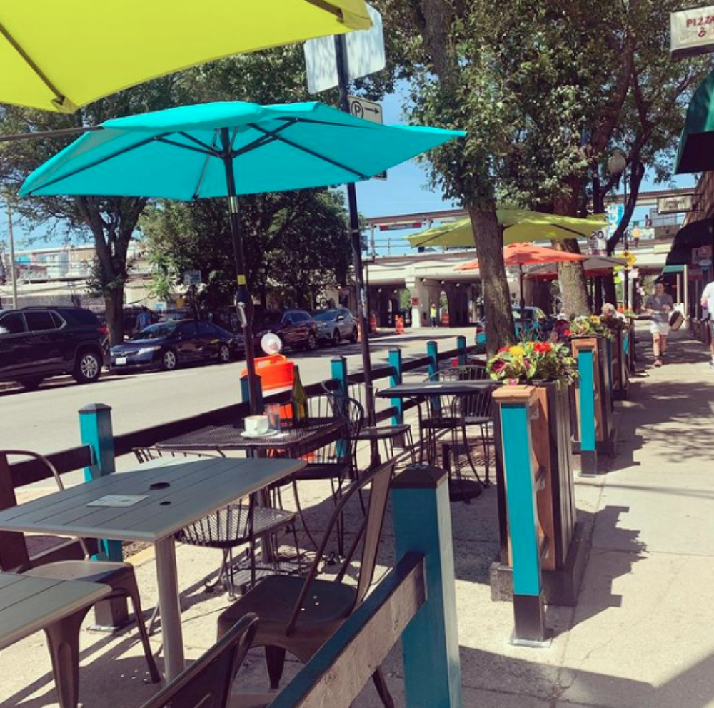 Rewired has abundant patio space. for Pet Trivia and Fundraiser for Tree House Humane Society at Rewired Pizza Cafe and Bar