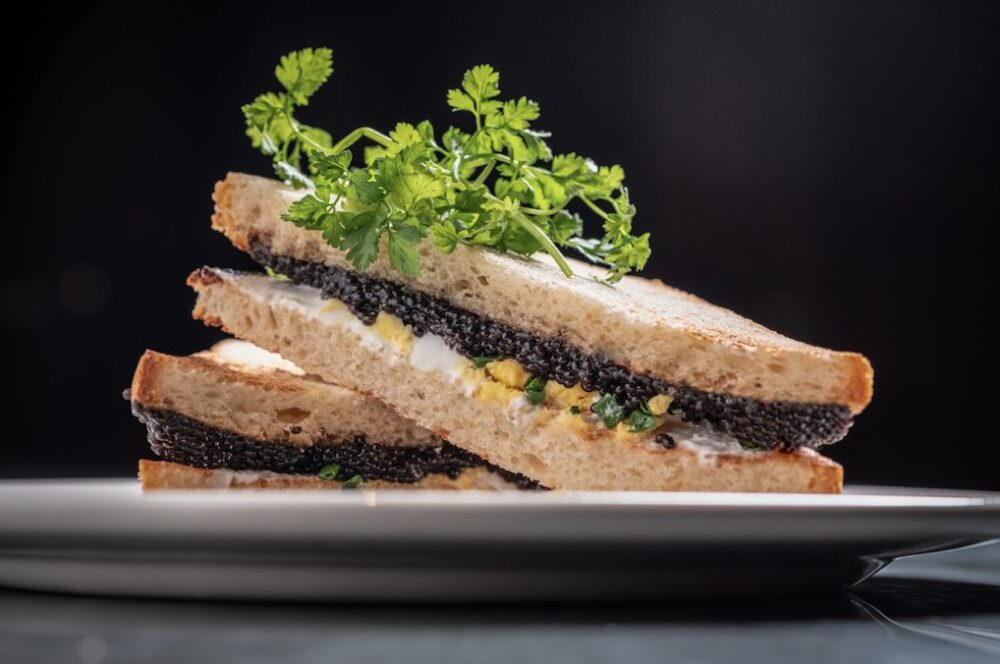 The Grand Caviar Sandwich (Photo courtesy of The Barn Steakhouse) for Where to Eat for National Sandwich Day, November 3