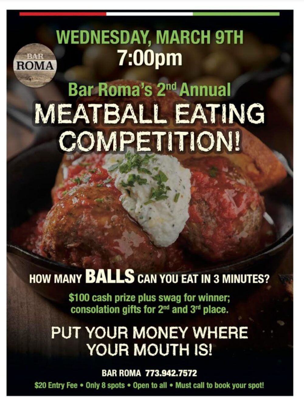 Screen Shot 2022 02 10 At 3 48 35 Pm for National Meatball Day at Bar Roma