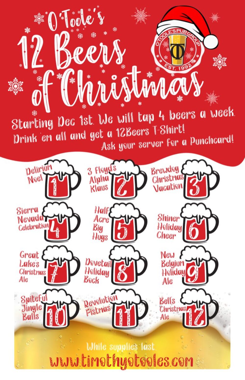 Screen Shot 2022 11 23 At 12 08 20 Pm for 12 Beers of Christmas at Timothy O'Toole's Pub