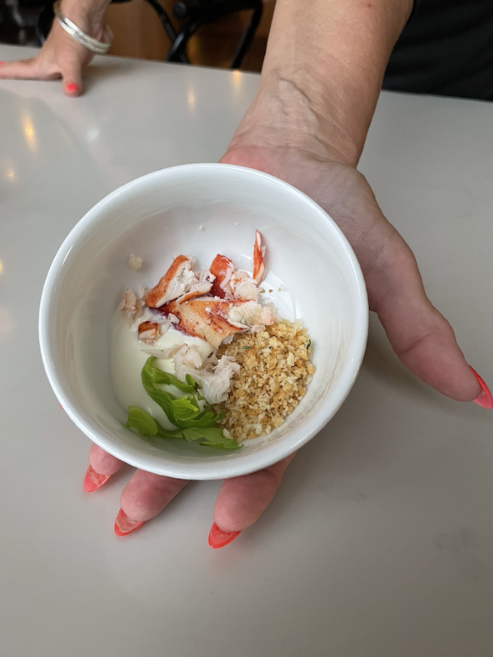 Lobster Bisque before the tableside pour for CFM Asks: Dominique LeBlanc Beers, Director of Food and Beverage at The Metropolitan