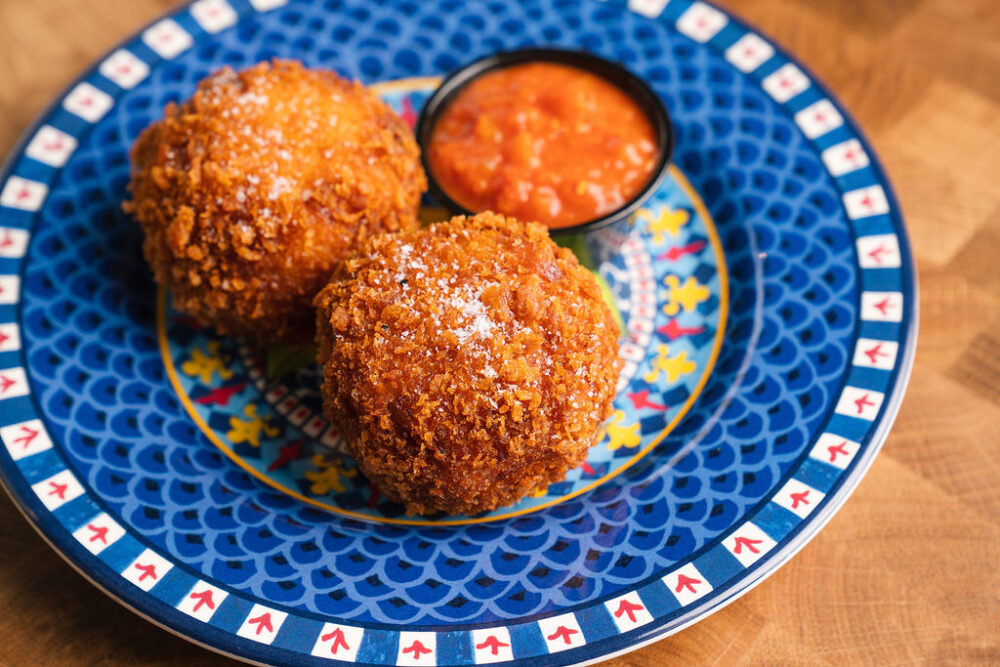 Sfera's Arancini (Photo courtesy of Kristen Mendiola) for CFM Asks: Chefs Steven Jarczyk and Daniela Vitale of Sfera Sicilian Street Food