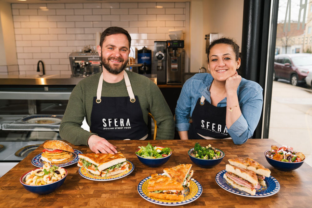 Steven and Daniela (Photo courtesy of Kristen Mendiola) for CFM Asks: Chefs Steven Jarczyk and Daniela Vitale of Sfera Sicilian Street Food