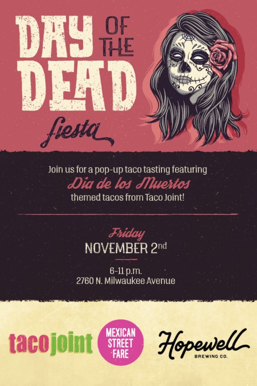 Tj Dayofthe Dead 2018 Hopewell 1 for Taco Joint Pop Up at Hopewell Brewing Co.