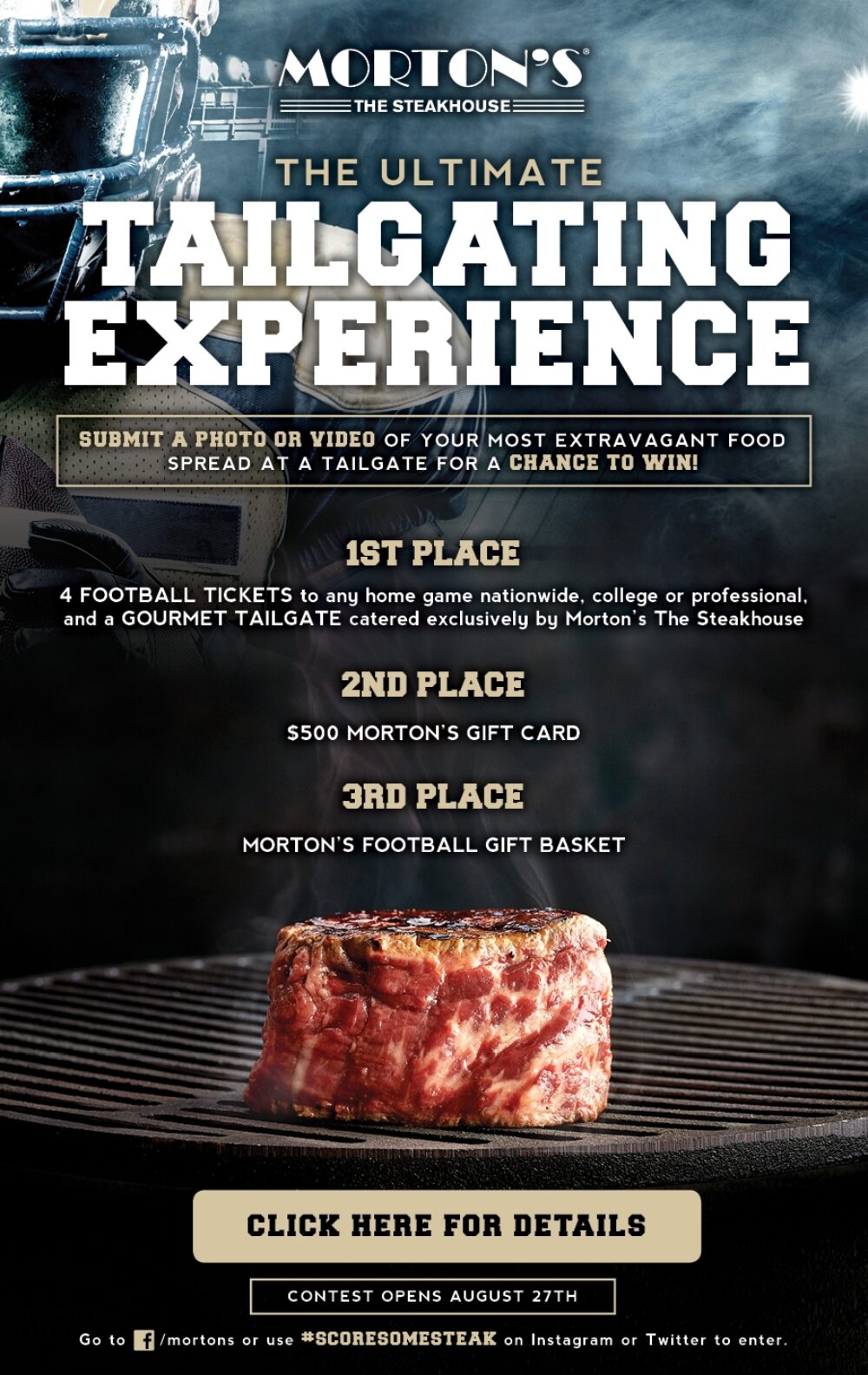 Tailgate for Morton's the Steakhouse Tailgate Experience Giveaway